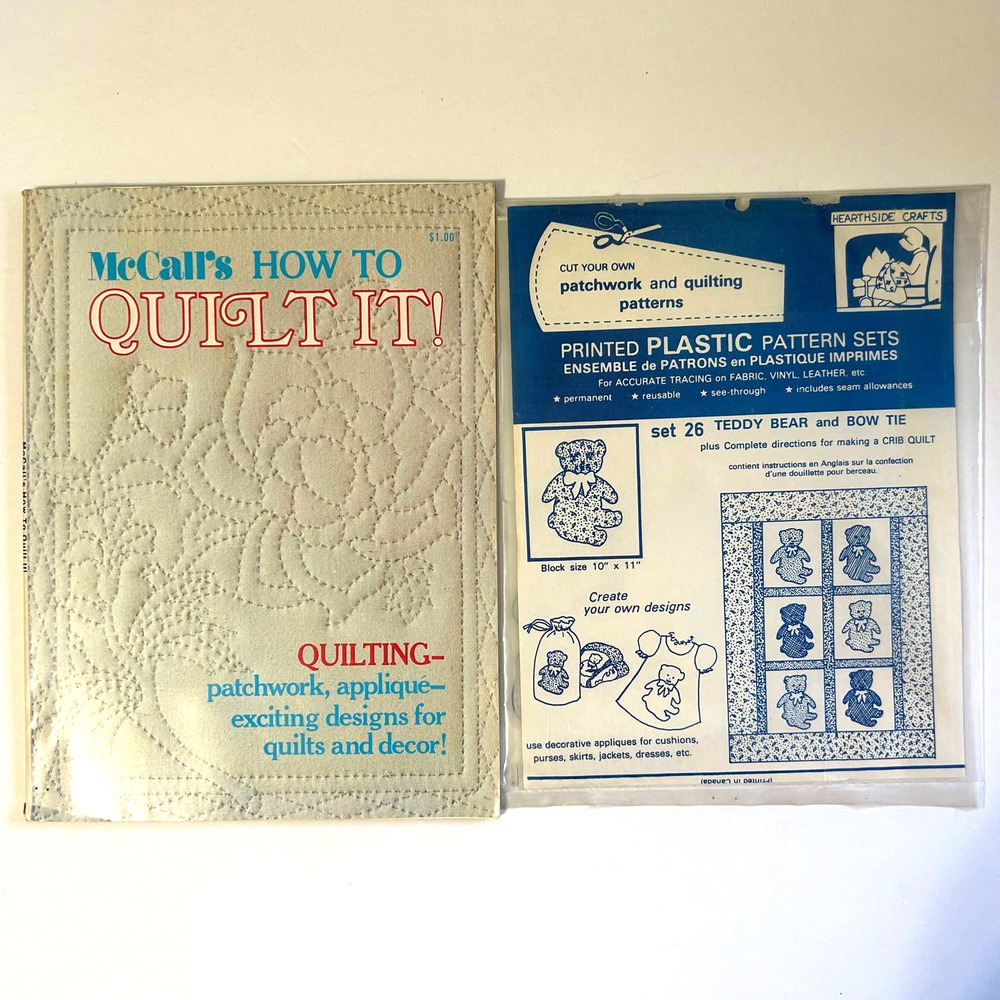 Vintage 70's Ephemera McCalls "How to Quilt It" Book and Templates‎